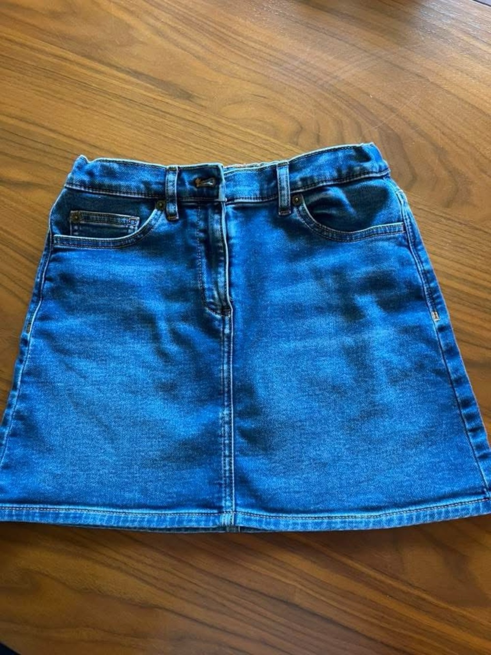 Crewcuts Blue Denim A-Line Mini Skirt